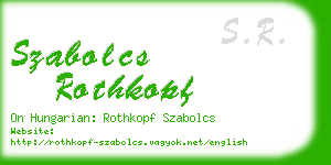 szabolcs rothkopf business card
